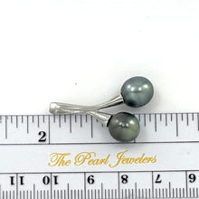 Load image into Gallery viewer, 92T0301 TWINS REAL TAHITIAN BLACK PEARLS CHERRIES DESIGN PENDANT