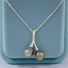 Load image into Gallery viewer, Twin Black Tahitian Pearls “Cherries” Pendant – 9–10mm