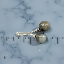 Load image into Gallery viewer, Twin Black Tahitian Pearls “Cherries” Pendant – 9–10mm