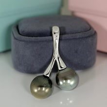 Load image into Gallery viewer, Twin Black Tahitian Pearls “Cherries” Pendant – 9–10mm