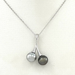 92T0302B GENUINE TWINS TAHITIAN PEARLS CHERRIES DESIGN PENDANT