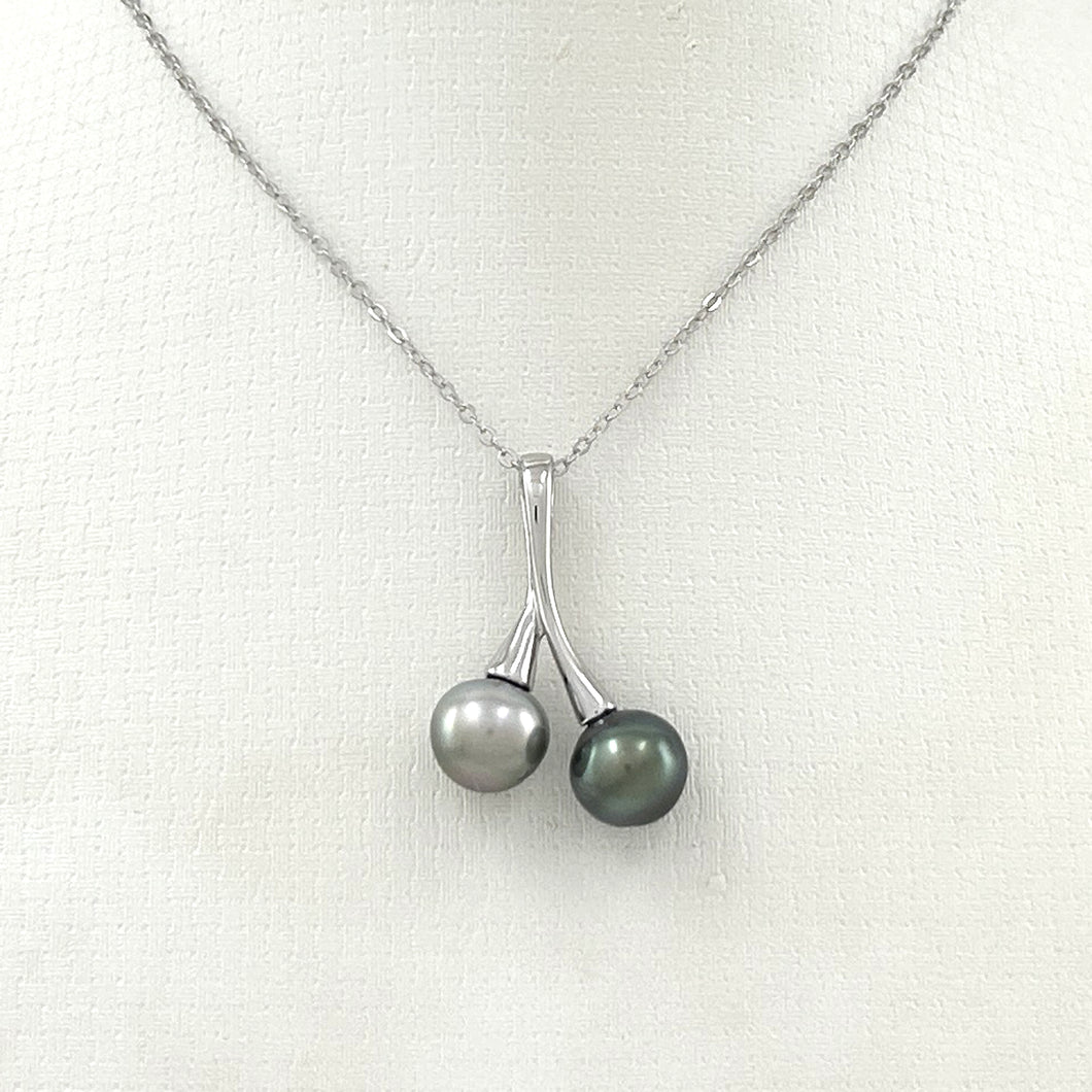 92T0305B GENUINE TWINS TAHITIAN PEARLS CHERRIES DESIGN PENDANT