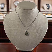 Load image into Gallery viewer, Genuine Black-Green Tahitian Pearl Raindrop Pendant Necklace