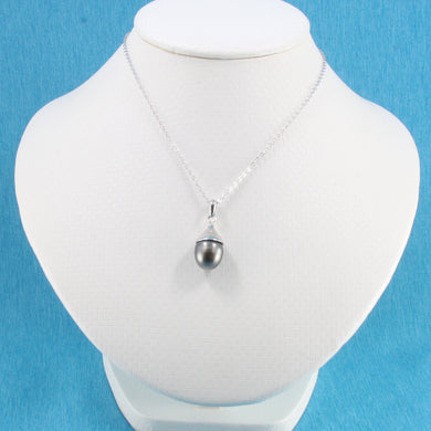 Genuine Black-Grey Tahitian Pearl Bell Pendant