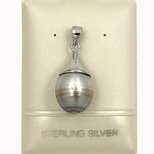Load image into Gallery viewer, 92T0371 SOLID 925 SILVER BALE GENUINE SMOKEY TONE TAHITIAN PEARL PENDANT