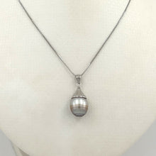 Load image into Gallery viewer, 92T0371 SOLID 925 SILVER BALE GENUINE SMOKEY TONE TAHITIAN PEARL PENDANT