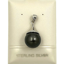 Load image into Gallery viewer, 92T0374C-Genuine-Baroque-Natural-Black-Tahitian-Pearl-Pendant-Necklace