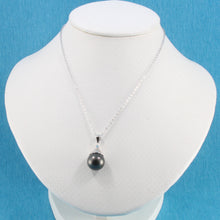 Load image into Gallery viewer, 92T0374C-Genuine-Baroque-Natural-Black-Tahitian-Pearl-Pendant-Necklace