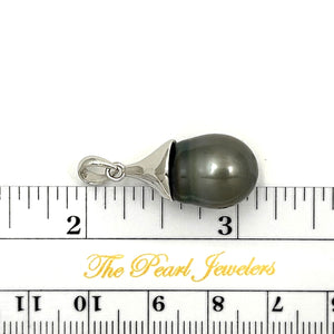 92T0375B SOLID SILVER 925 BELL GENUINE BAROQUE TAHITIAN PEARL PENDANT