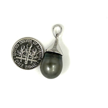 Load image into Gallery viewer, 92T0375B SOLID SILVER 925 BELL GENUINE BAROQUE TAHITIAN PEARL PENDANT