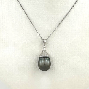 92T0375B SOLID SILVER 925 BELL GENUINE BAROQUE TAHITIAN PEARL PENDANT