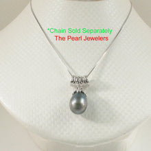 Load image into Gallery viewer, Crown-Bail Black Baroque Tahitian Pearl Pendant