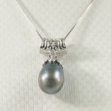 Load image into Gallery viewer, Crown-Bail Black Baroque Tahitian Pearl Pendant