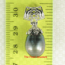 Load image into Gallery viewer, Crown-Bail Black Baroque Tahitian Pearl Pendant