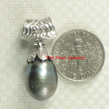 Load image into Gallery viewer, Crown-Bail Black Baroque Tahitian Pearl Pendant
