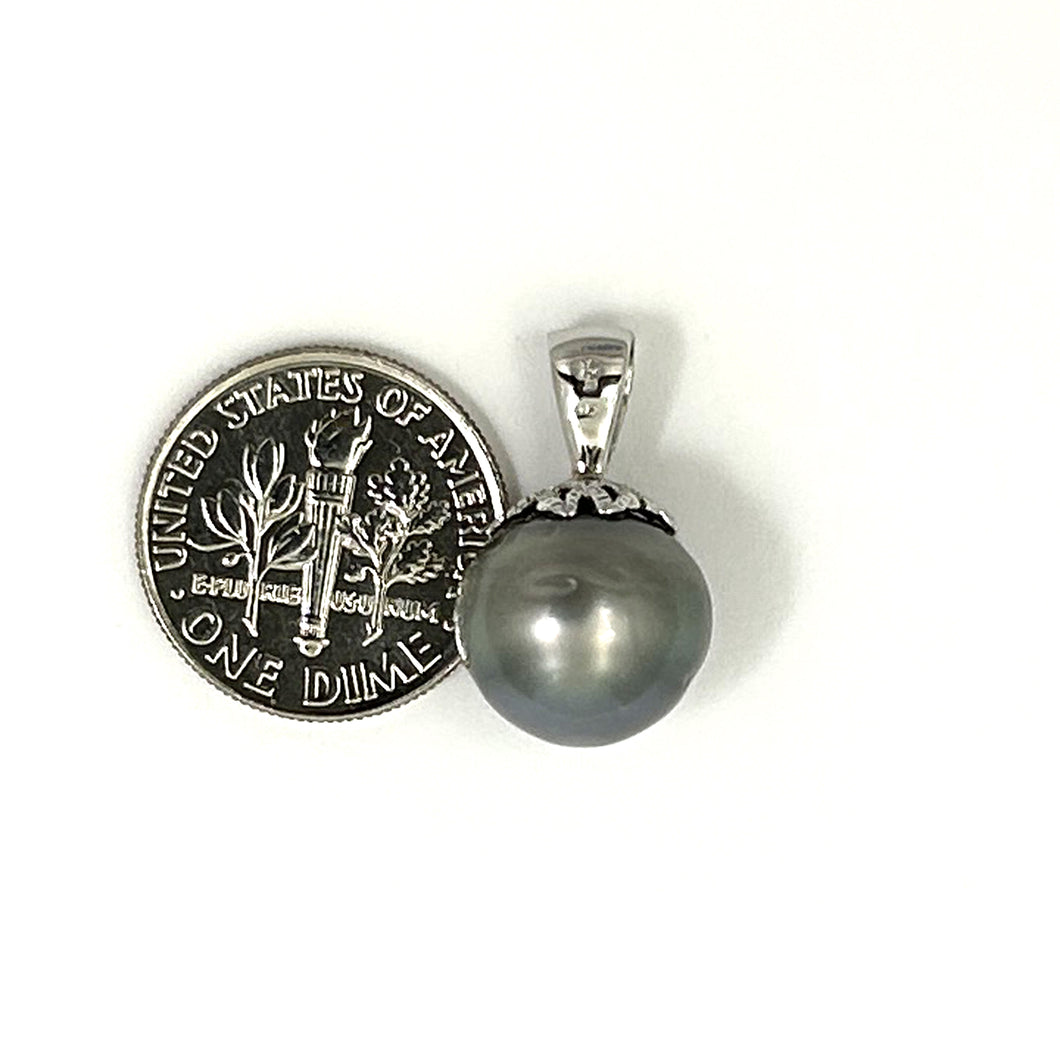 92T2310B-Genuine-Gray-Tahitian-Pearl-Solid-Silver-Flower-Bale-Pendant-Necklace