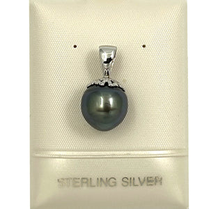 92T2313A-Sterling-Silver-Flower-Bale-Genuine-Tahitian-Pearl-Pendant-Necklace