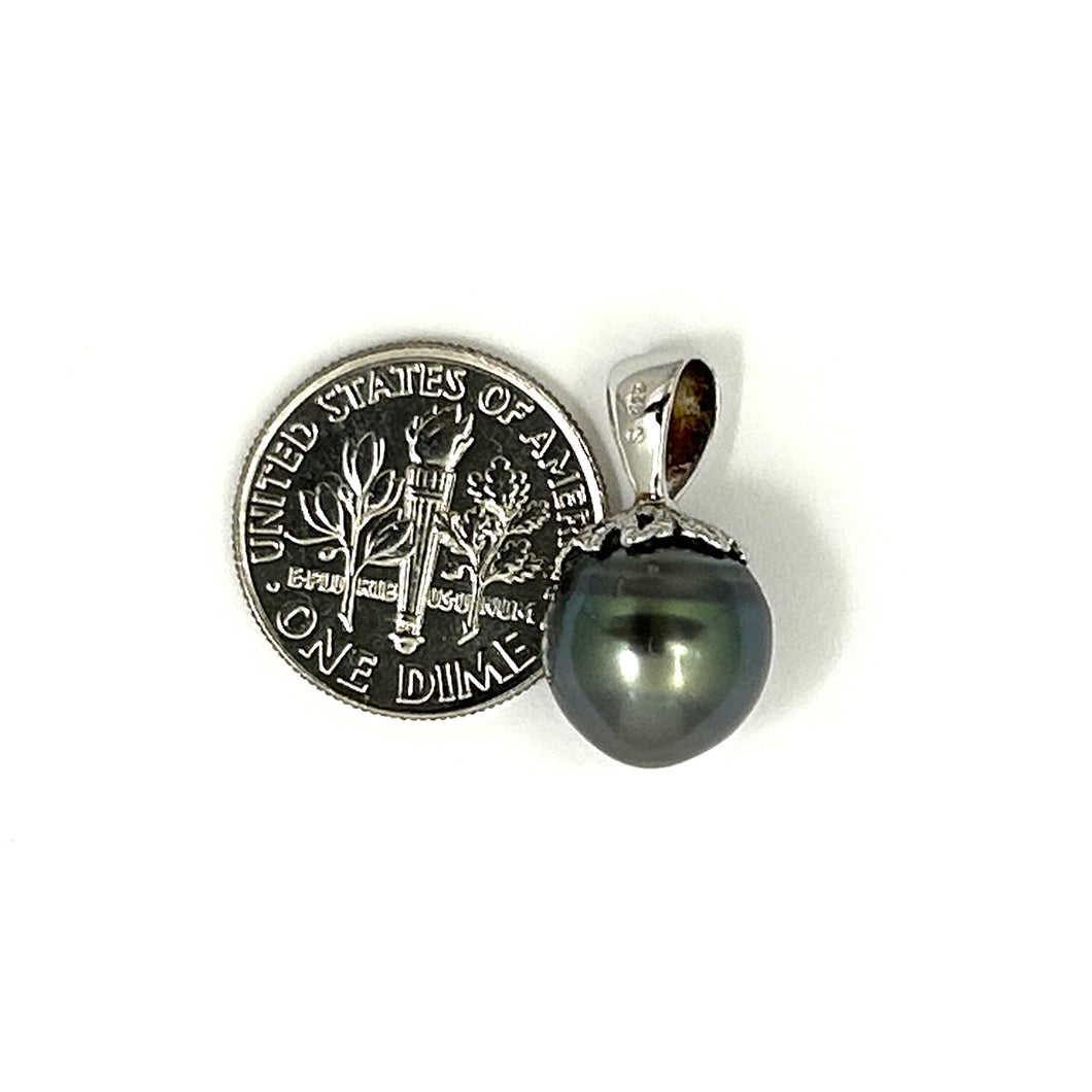 92T2313A-Sterling-Silver-Flower-Bale-Genuine-Tahitian-Pearl-Pendant-Necklace