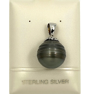 Black Tahitian Pearl Flower-Bale Pendant