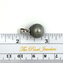 Load image into Gallery viewer, 92T2313C-Silver-.925-Flower-Bale-Genuine-Black-Tahitian-Pearl-Pendant-Necklace