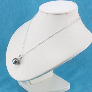 92T2313D-Silver-.925-Flower-Bale-Genuine-Black-Tahitian-Pearl-Pendant-Necklace