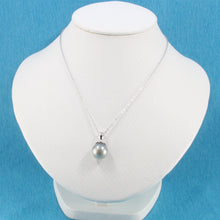 Load image into Gallery viewer, 92T2313E-Genuine-Tahitian-Pearl-Silver-.925-Flower-Bale-Pendant-Necklace