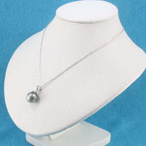 92T2313E-Genuine-Tahitian-Pearl-Silver-.925-Flower-Bale-Pendant-Necklace