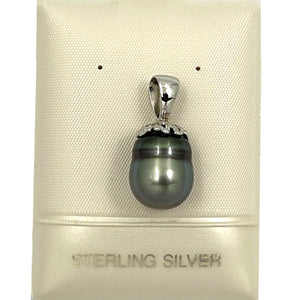 92T2313F-Sterling-Silver-Flower-Bale-Genuine-Black-Tahitian-Pearl-Pendant-Necklace