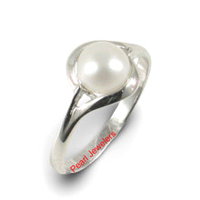 Load image into Gallery viewer, Solid Sterling Silver .925 White Cultured Pearl Solitaire Ring