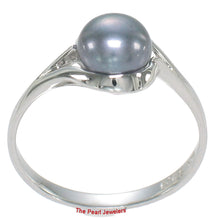 Load image into Gallery viewer, Solid Sterling Silver .925 Black Cultured Pearl Solitaire Ring