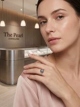 Load image into Gallery viewer, Solid Sterling Silver .925 Black Cultured Pearl Solitaire Ring