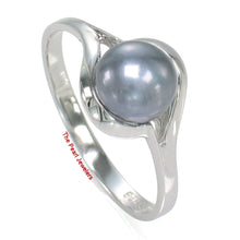 Load image into Gallery viewer, Solid Sterling Silver .925 Black Cultured Pearl Solitaire Ring