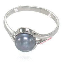 Load image into Gallery viewer, Solid Sterling Silver .925 Black Cultured Pearl Solitaire Ring