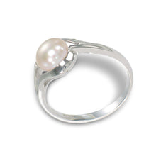 Load image into Gallery viewer, Solid Sterling Silver .925 Pink Peach Cultured Pearl Solitaire Ring