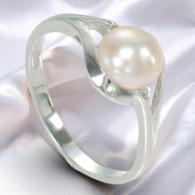 Load image into Gallery viewer, Solid Sterling Silver .925 Pink Peach Cultured Pearl Solitaire Ring