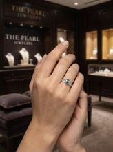 Load image into Gallery viewer, Solid .925 Sterling Silver Rhodium-Finish Black-Blue Cultured Pearl Solitaire Ring