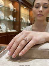 Load image into Gallery viewer, Solid .925 Sterling Silver Rhodium-Finish Pink-Peach Cultured Pearl Solitaire Ring