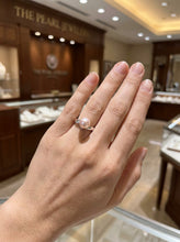 Load image into Gallery viewer, Solid Sterling Silver .925 Pink-Peach Freshwater Pearl &amp; Cubic Zirconia Accent Ring