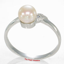 Load image into Gallery viewer, Solid Sterling Silver .925 Pink-Peach Freshwater Pearl &amp; Cubic Zirconia Accent Ring