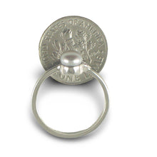 Load image into Gallery viewer, Solid Sterling Silver .925 Silver-Tone Freshwater Pearl &amp; Cubic Zirconia Accent Ring