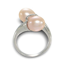 Load image into Gallery viewer, Solid Sterling Silver .925 Twin Pink Freshwater Pearl Cocktail Ring