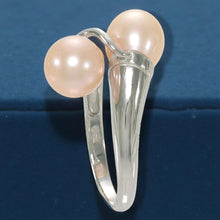 Load image into Gallery viewer, Solid Sterling Silver .925 Twin Pink Freshwater Pearl Cocktail Ring