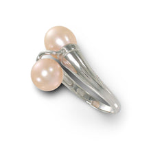 Load image into Gallery viewer, Solid Sterling Silver .925 Twin Pink Freshwater Pearl Cocktail Ring