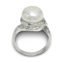 Load image into Gallery viewer, Solid Sterling Silver .925 White 9–10 mm Freshwater Pearl Solitaire Ring
