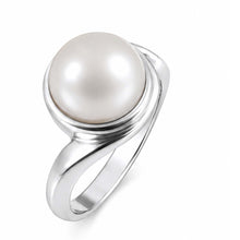 Load image into Gallery viewer, Solid Sterling Silver .925 White 9–10 mm Freshwater Pearl Solitaire Ring