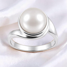 Load image into Gallery viewer, Solid Sterling Silver .925 White 9–10 mm Freshwater Pearl Solitaire Ring