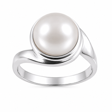 Load image into Gallery viewer, Solid Sterling Silver .925 White 9–10 mm Freshwater Pearl Solitaire Ring