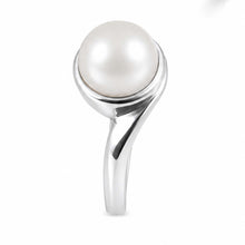 Load image into Gallery viewer, Solid Sterling Silver .925 White 9–10 mm Freshwater Pearl Solitaire Ring