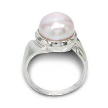 Load image into Gallery viewer, Real Silver .925 9–10 mm Pink Freshwater Pearl Solitaire Ring