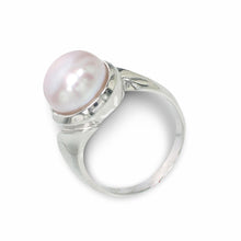 Load image into Gallery viewer, Real Silver .925 9–10 mm Pink Freshwater Pearl Solitaire Ring